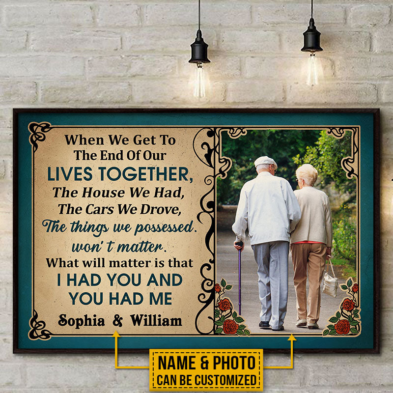 Custom Photo Old Couple Husband Wife When We Get Photo Gift Vintage Custom Poster