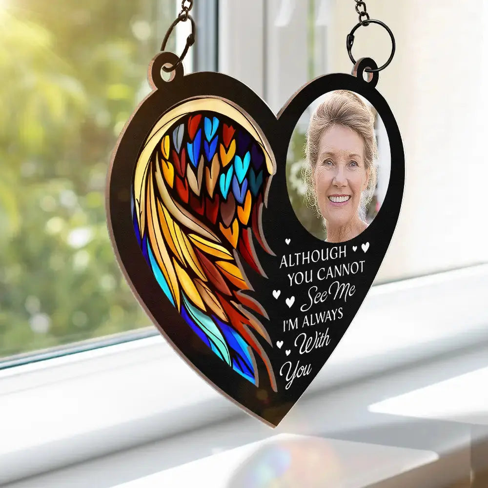 Custom Photo On Angel Wings You Were Taken Away - Personalized Window Hanging Suncatcher Ornament Hanging Suncatcher Ornament The Next Custom Gift