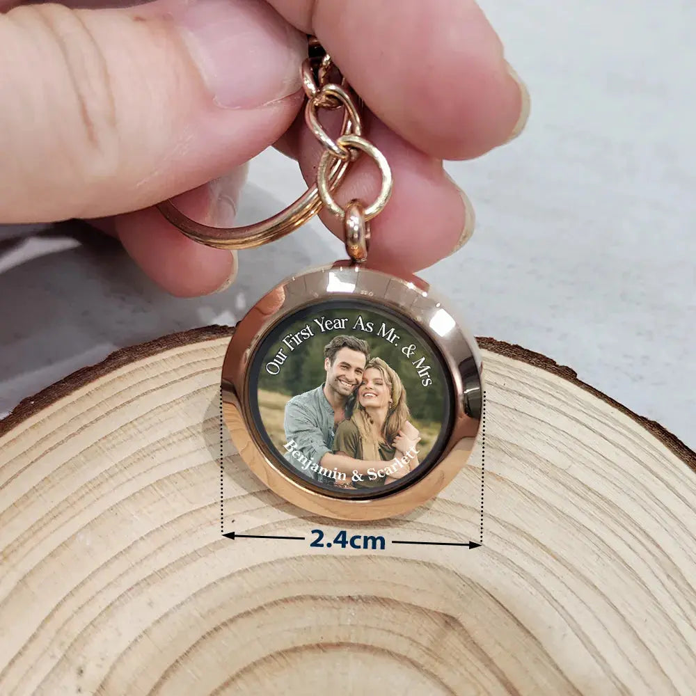 Custom Photo Our First Year As Mr. & Mrs. - Personalized Keepsake Keychain Keychain The Next Custom Gift