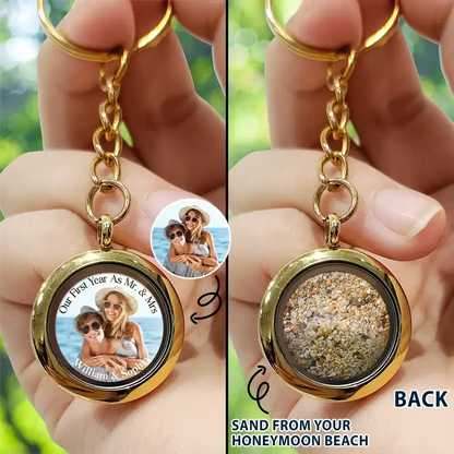 Custom Photo Our First Year As Mr. & Mrs. - Personalized Keepsake Keychain Keychain The Next Custom Gift