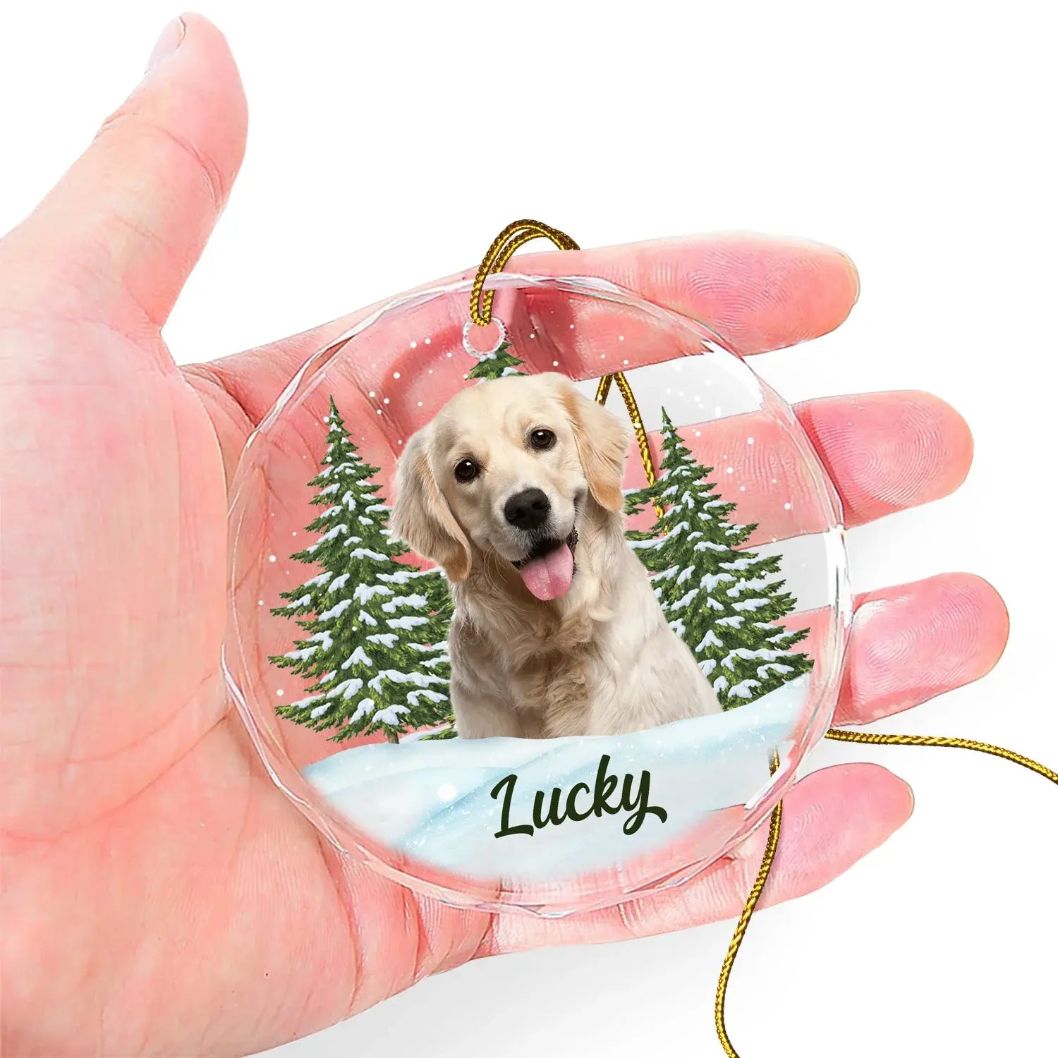 Custom Photo Pet Face - Christmas Gift For Dog Lovers, Cat Lovers, Pet Lovers, Pet Memorial - Personalized Circle Glass Ornament ornament The Next Custom Gift