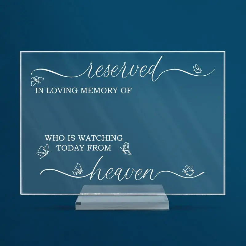 Custom Photo Reserved In Loving Memory Remembering - Personalized Horizontal Rectangle Acrylic Plaque Acrylic Plaque The Next Custom Gift