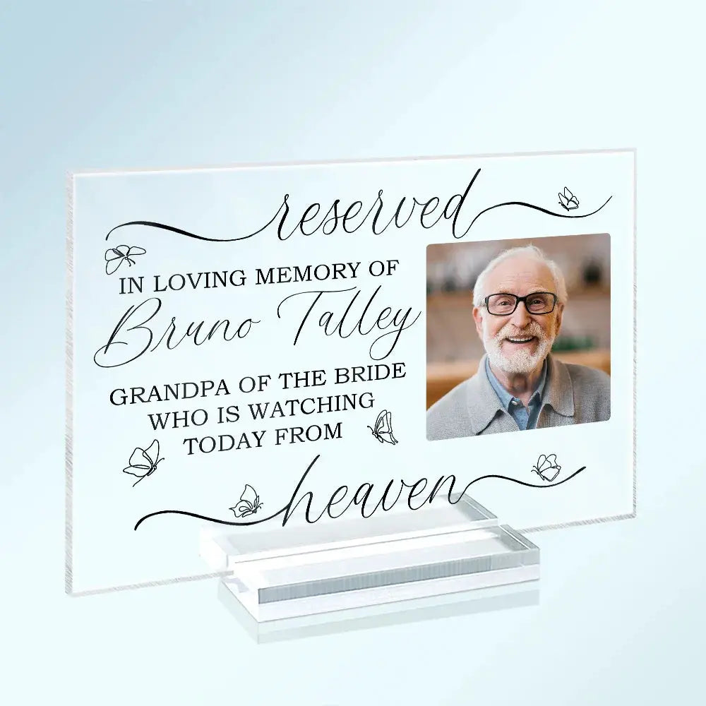 Custom Photo Reserved In Loving Memory Remembering - Personalized Horizontal Rectangle Acrylic Plaque Acrylic Plaque The Next Custom Gift