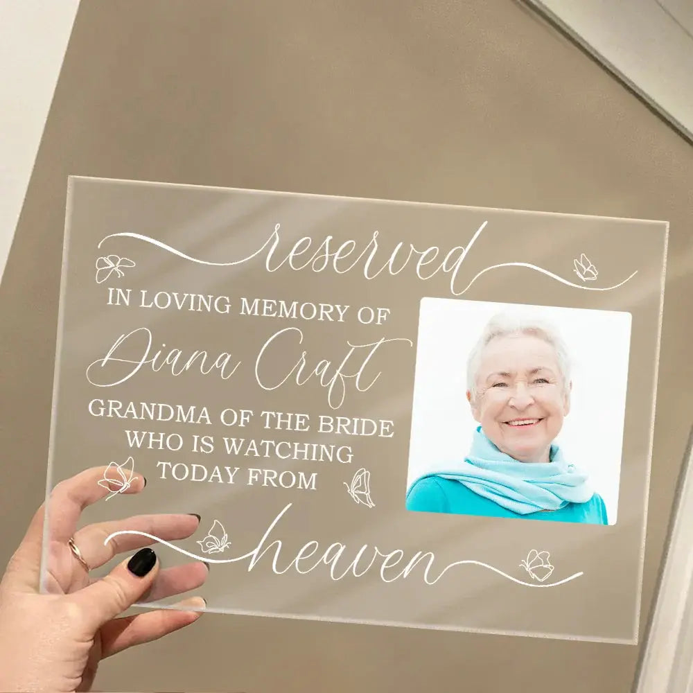 Custom Photo Reserved In Loving Memory Remembering - Personalized Horizontal Rectangle Acrylic Plaque Acrylic Plaque The Next Custom Gift