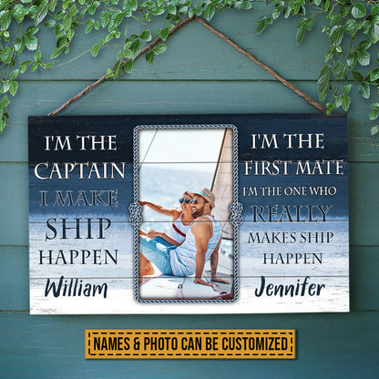 Custom Photo Sailor I'm The Captain Custom Wood Rectangle Sign