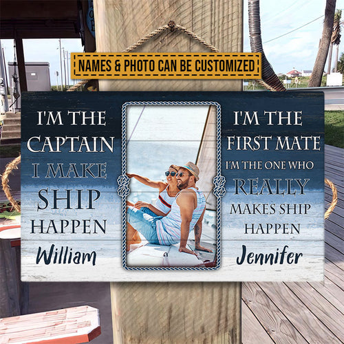 Custom Photo Sailor I'm The Captain Custom Wood Rectangle Sign