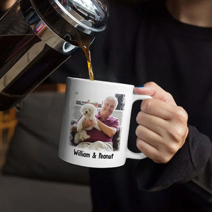 Custom Photo The Greatest Dog Dad In The World - Personalized White Edge-to-Edge Mug