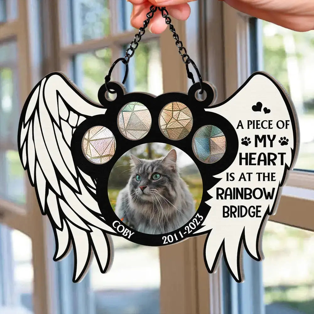 Custom Photo The Moment Your Heart Stopped Memorial - Personalized Window Hanging Suncatcher Ornament Hanging Suncatcher Ornament The Next Custom Gift