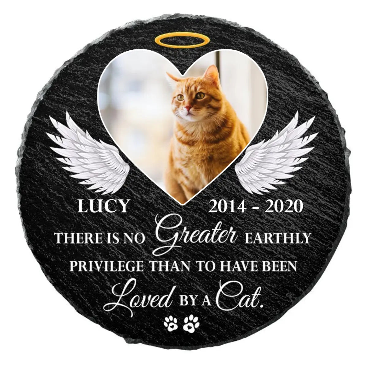 Custom Photo There Is No Earthly Privilege - Personalized Circle Memorial Garden Stone STONE The Next Custom Gift