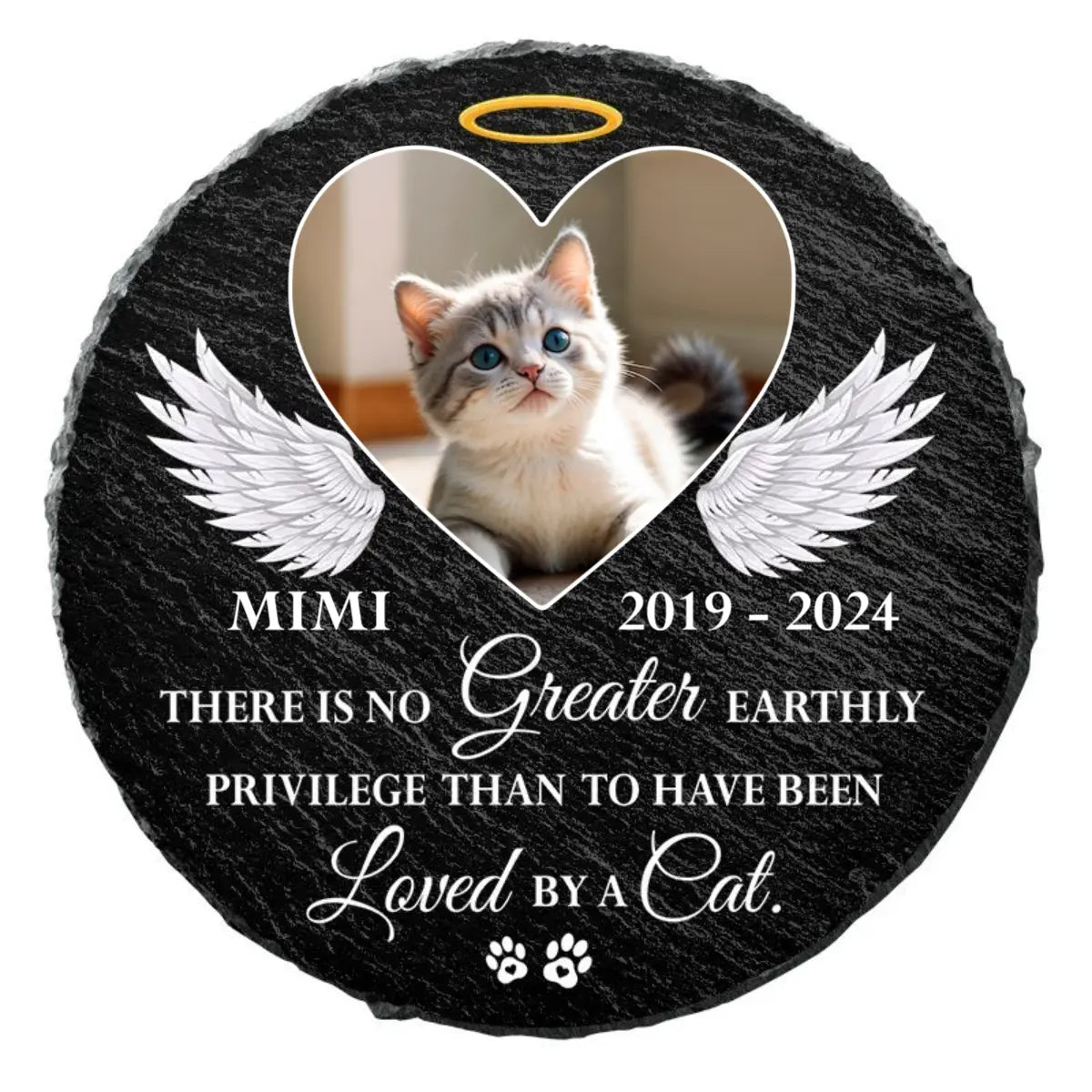 Custom Photo There Is No Earthly Privilege - Personalized Circle Memorial Garden Stone STONE The Next Custom Gift