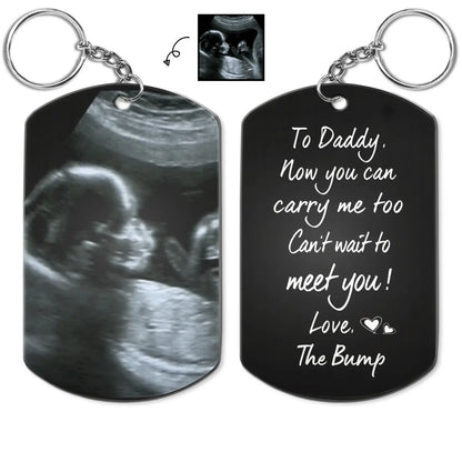 Custom Photo To Daddy Now You Can Carry Me Too - Gift For Dad, Father, New Parents - Personalized Aluminum Keychain Keychain The Next Custom Gift