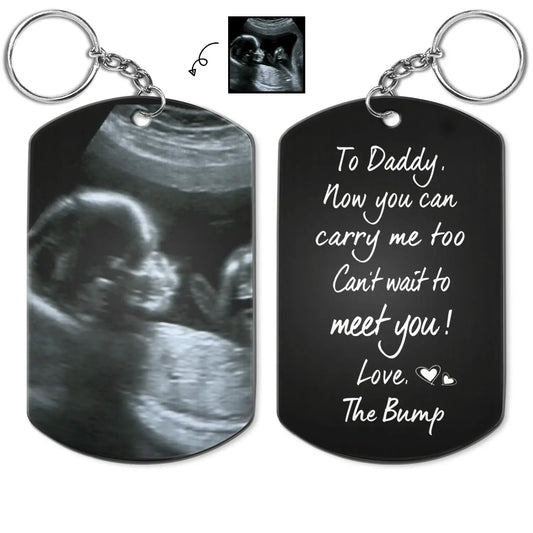 Custom Photo To Daddy Now You Can Carry Me Too - Gift For Dad, Father, New Parents - Personalized Aluminum Keychain Keychain The Next Custom Gift