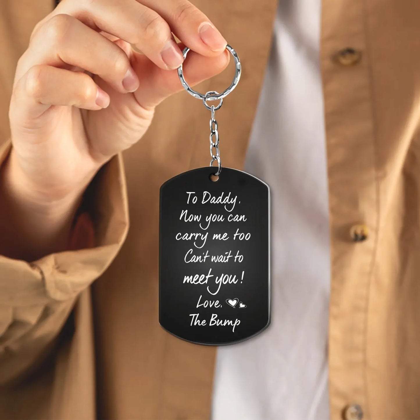 Custom Photo To Daddy Now You Can Carry Me Too - Gift For Dad, Father, New Parents - Personalized Aluminum Keychain Keychain The Next Custom Gift