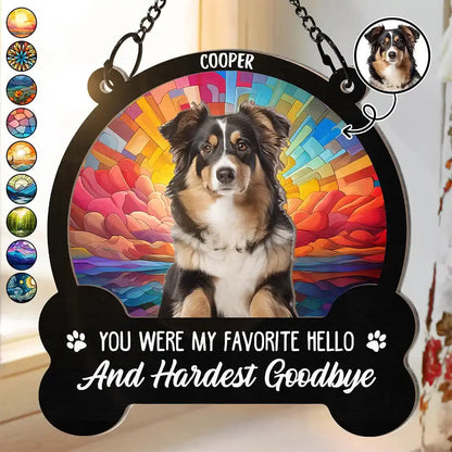 Custom Photo You Were My Favorite Hello - Personalized Window Hanging Suncatcher Ornament Hanging Suncatcher Ornament The Next Custom Gift