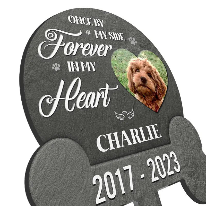 Custom Photo Your Pawprints Stay In My Heart - Memorial Personalized Custom Acrylic Garden Stake - Sympathy Gift For Pet Owners, Pet Lovers Acrylic Plaque The Next Custom Gift