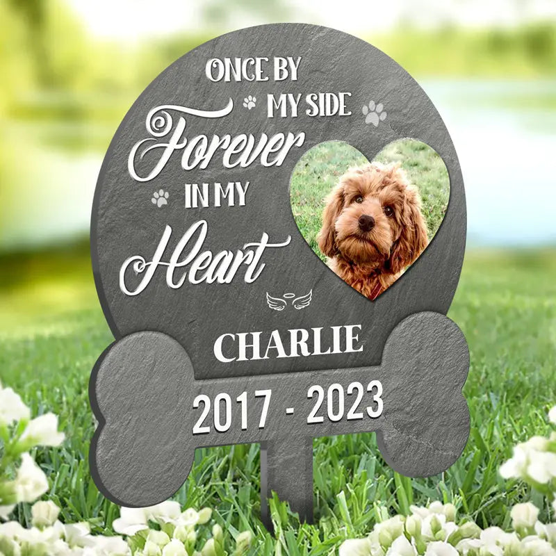 Custom Photo Your Pawprints Stay In My Heart - Memorial Personalized Custom Acrylic Garden Stake - Sympathy Gift For Pet Owners, Pet Lovers Acrylic Plaque The Next Custom Gift