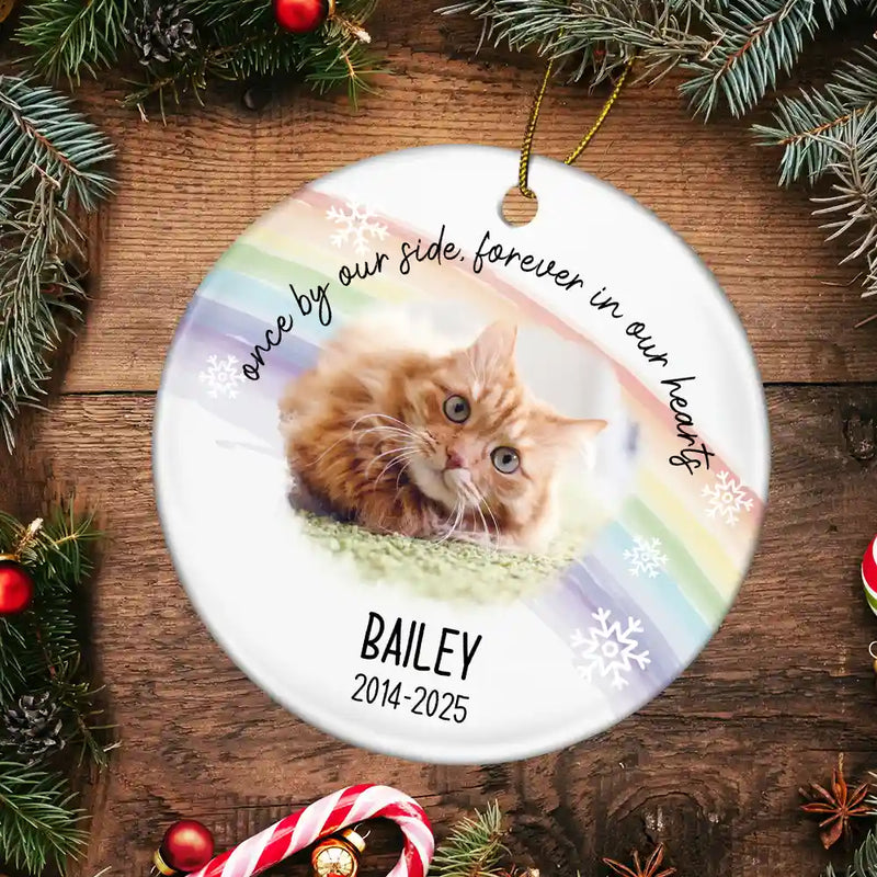 Custom Photo A Best Friend Is Never Forgotten - Personalized Circle Ornament