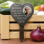 Custom Photo Not A Day Goes By That You Are Not Missed - Personalized Heart Slate Garden Stake
