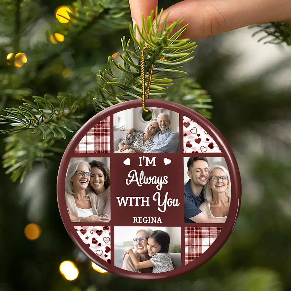 Custom Photo Although You Cannot See Me I'm Always With You - Personalized Acrylic Ornament