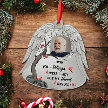 Custom Photo Angel Wings Were Ready But My Heart Was Not - Personalized Acrylic Ornament