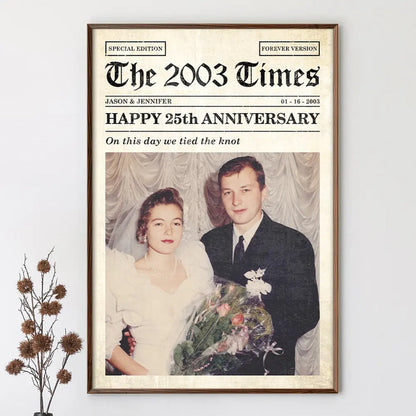 Custom Photo Anniversary Poster For Couple - Personalized Poster