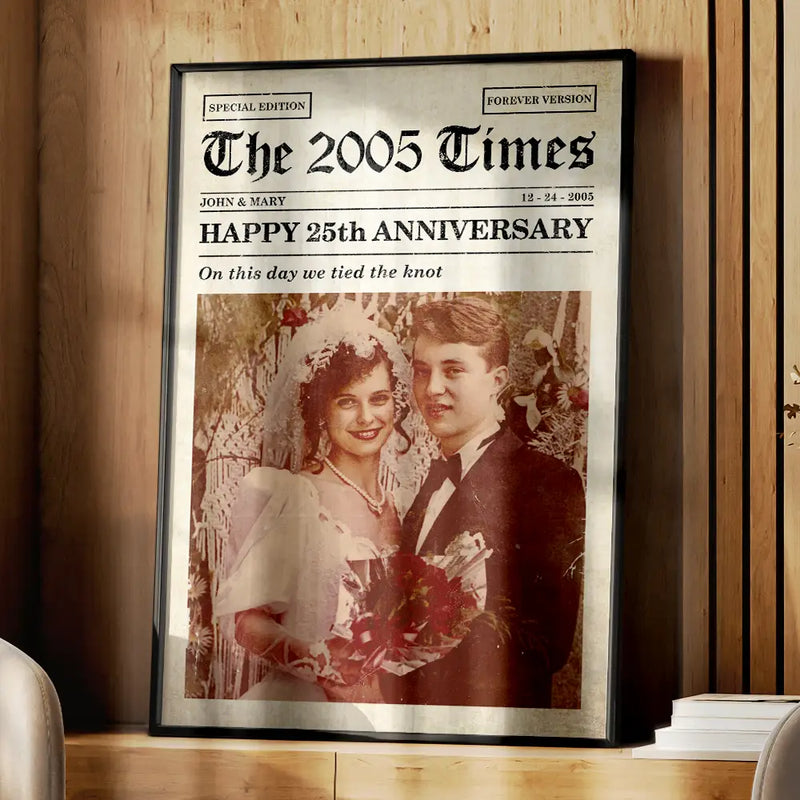 Custom Photo Anniversary Poster For Couple - Personalized Poster