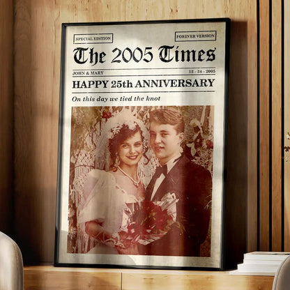 Custom Photo Anniversary Poster For Couple - Personalized Poster