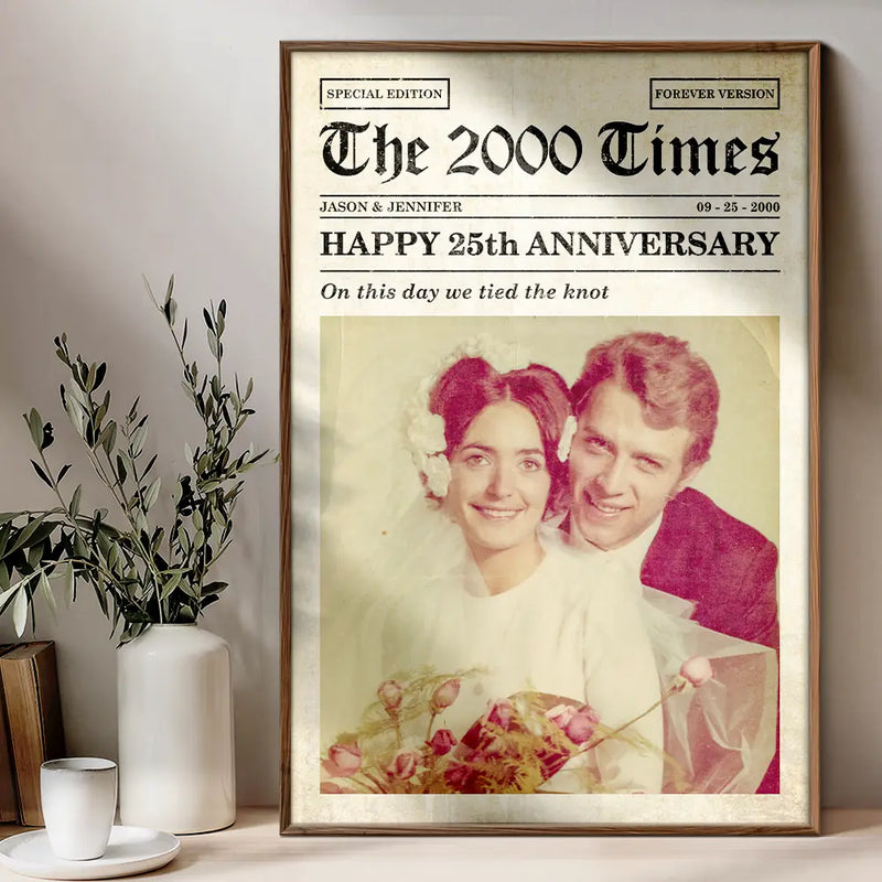 Custom Photo Anniversary Poster For Couple - Personalized Poster