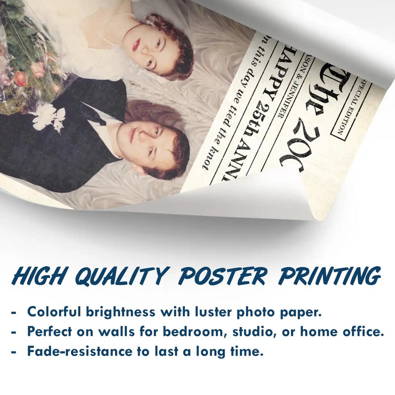Custom Photo Anniversary Poster For Couple - Personalized Poster