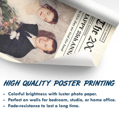 Custom Photo Anniversary Poster For Couple - Personalized Poster