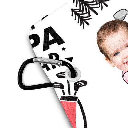 Custom Photo Best Dad By Par Funny Kid - Personalized Golf Towel HM