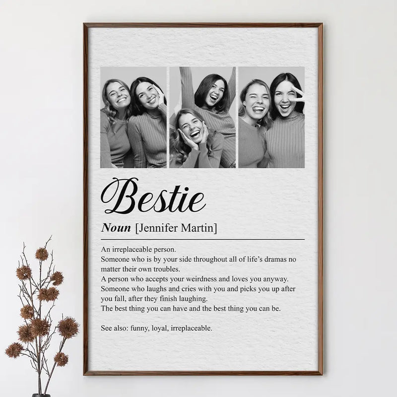 Custom Photo Bestie Soul Sister Definition - Personalized Poster