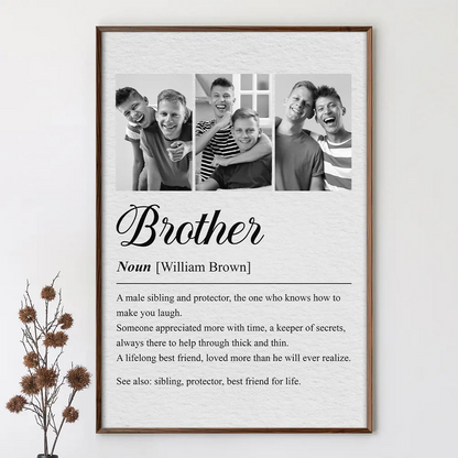 Custom Photo Brother Sister Definition - Personalized Poster