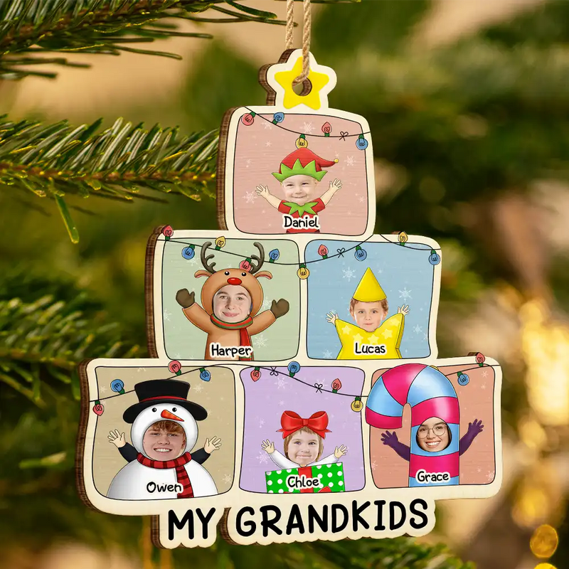 Custom Photo Christmas Character Cartoon Comic - Personalized Custom Shaped Wooden Ornament
