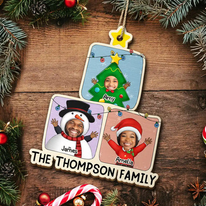 Custom Photo Christmas Character Cartoon Comic - Personalized Custom Shaped Wooden Ornament
