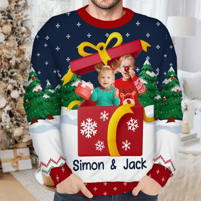 Custom Photo Christmas Present - Personalized Unisex Ugly Sweater