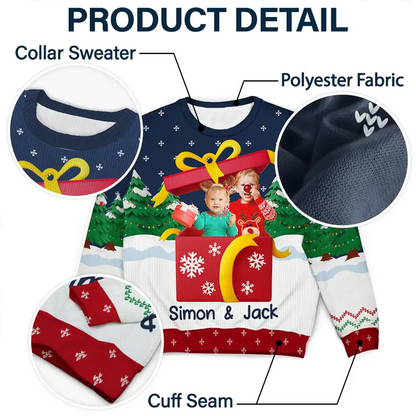 Custom Photo Christmas Present - Personalized Unisex Ugly Sweater