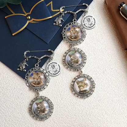 Custom Photo Concatulations You Are Pawsitively Awesome - Personalized Graduation Tassel Pin