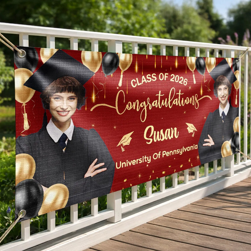 Custom Photo Congrats Graduation - Personalized Horizontal Banner