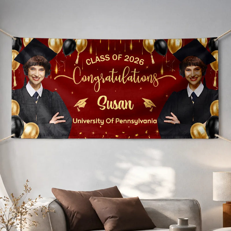 Custom Photo Congrats Graduation - Personalized Horizontal Banner