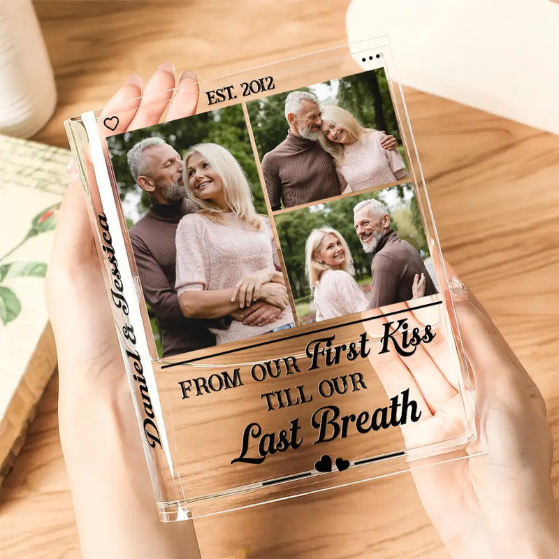 Custom Photo Couple To Many More Chapters Together - Personalized Acrylic Book Vase