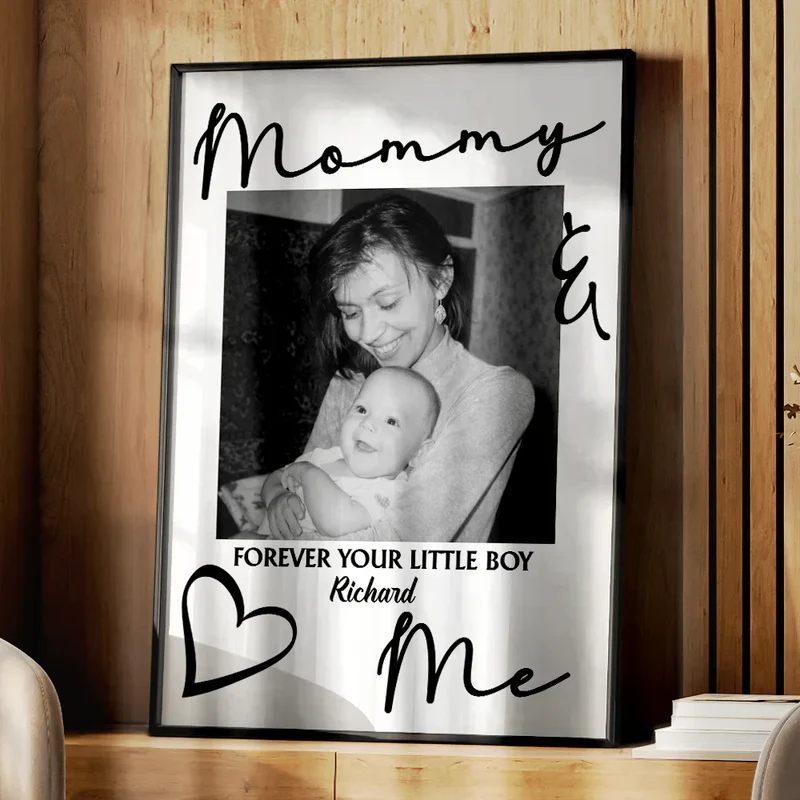 Custom Photo Daddy Mommy Forever Your Little Baby - Personalized Poster