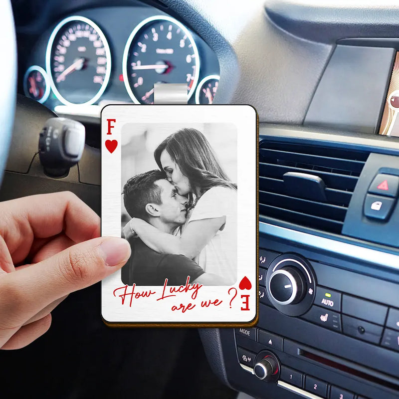 Custom Photo Drive Safe Handsome Playing Card - Personalized Custom Shaped Car Visor Clip