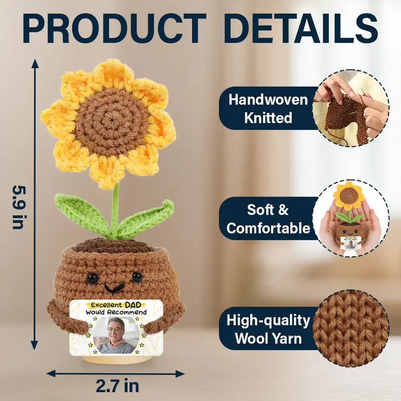 Custom Photo Excellent Mom Grandma Dad Friends Would Recommend - Personalized Doll Crochet With Custom Card