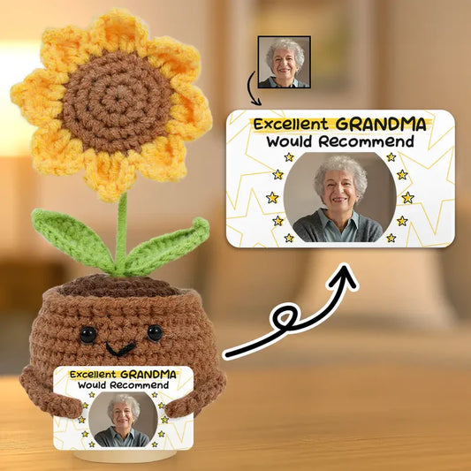 Custom Photo Excellent Mom Grandma Dad Friends Would Recommend - Personalized Doll Crochet With Custom Card