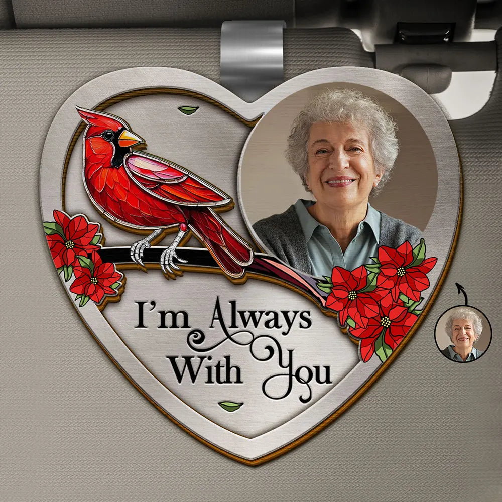 Custom Photo Family Memorial I'm Always With You - Personalized Custom Shaped Car Visor Clip