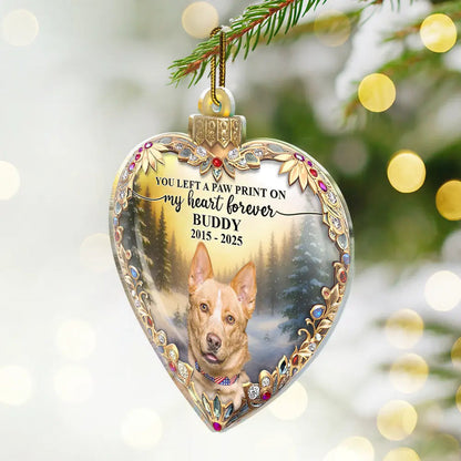 Custom Photo Forever Loved Memorial Dog Cat - Personalized Custom Shaped Acrylic Ornament
