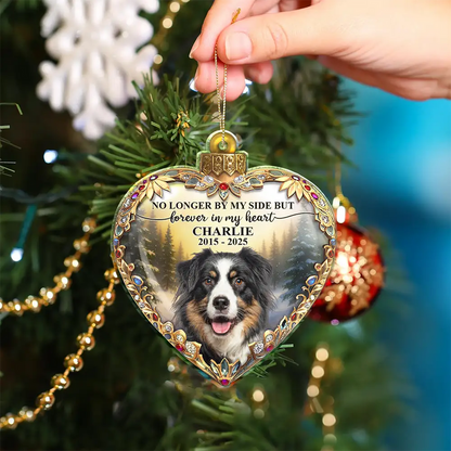 Custom Photo Forever Loved Memorial Dog Cat - Personalized Custom Shaped Acrylic Ornament
