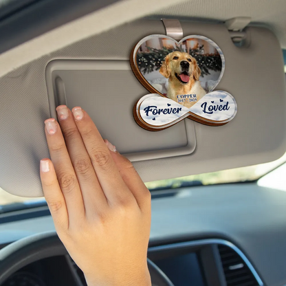 Custom Photo Forever Loved Memorial Dog Cat - Personalized Custom Shaped Car Visor Clip