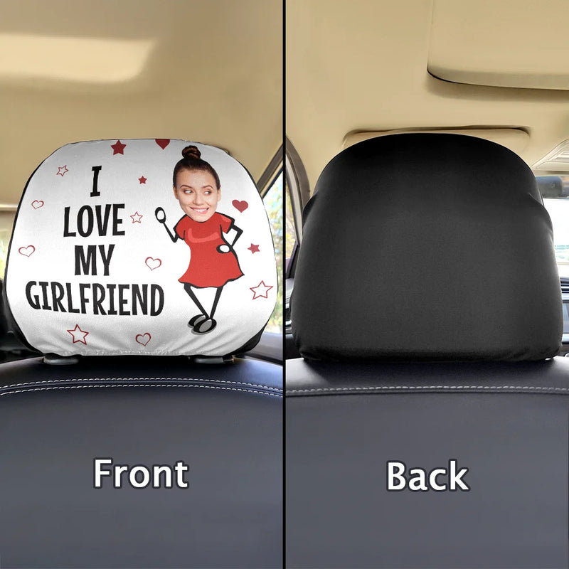 Custom Photo Funny I Love My Wife Husband - Personalized Car Headrest Covers
